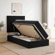 Letto con contenitore e materasso Nero 90 x 190 cm Velluto 3459719