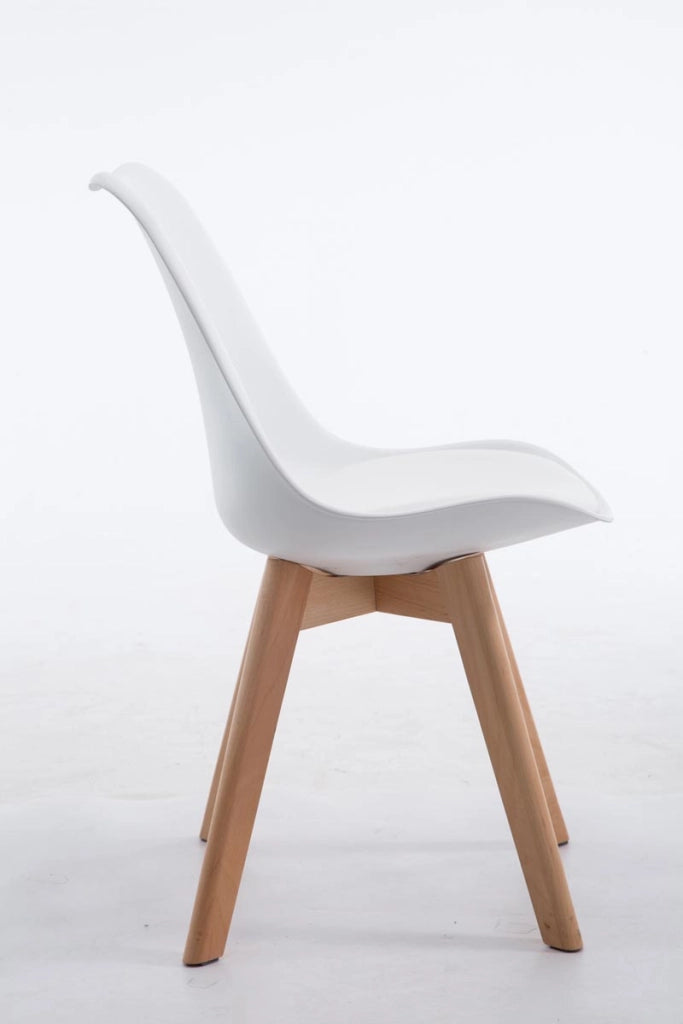 Sedia Borneo in similpelle bianco,natura