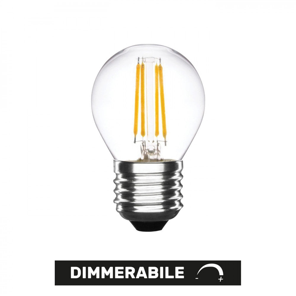 Alca power g45 5w 220v 500lm 2700k e27 lampada mini sfera a filamento dimmerabile a led