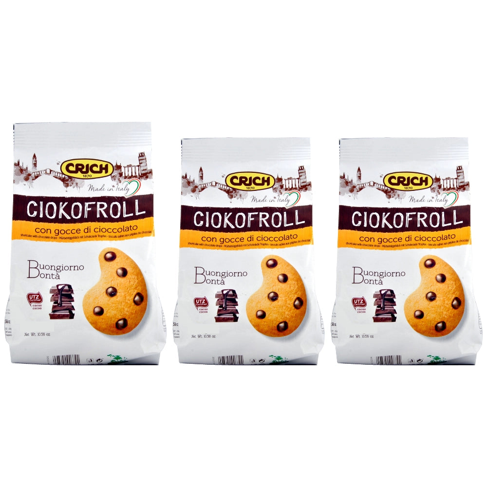 Crich ciokofroll con gocce di cioccolato biscotti 3 sacchetti da 600 grammi