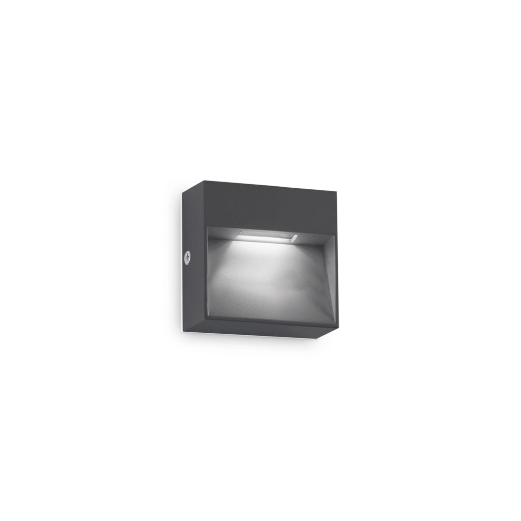 Applique Da Parete Contemporaneo Dedra Alluminio Grigio Led 1,5W 3000K Ip65