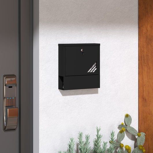 Cassetta Postale a Muro 30x8,5x32,5 cm con Serratura in Metallo Grigio Carbone