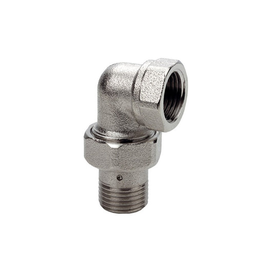 Bocchettone a 3 pezzi curvo cromato