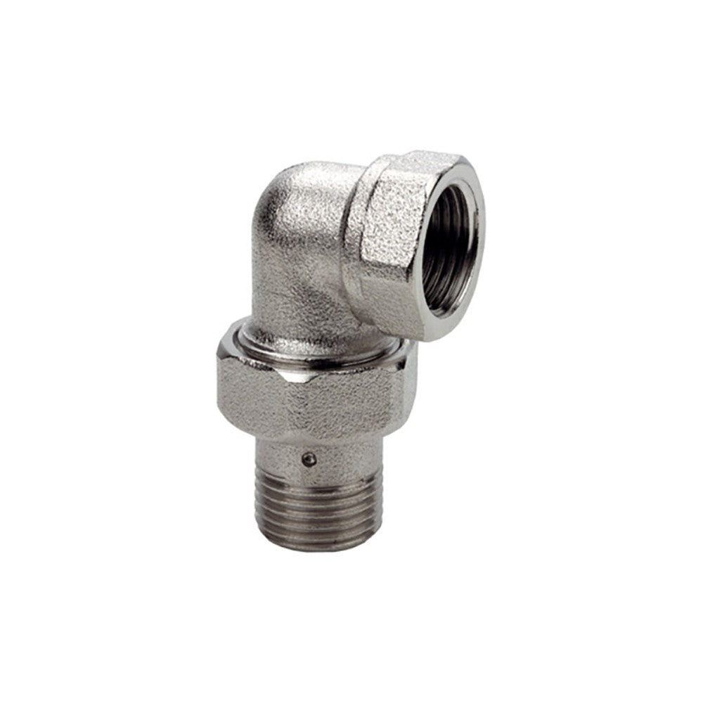 Bocchettone a 3 pezzi curvo cromato