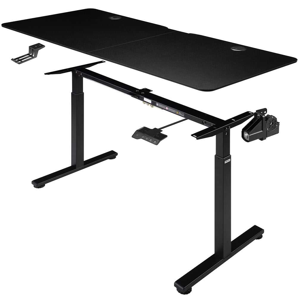 Scrivania Elettrica Regolabile Altezza 140x60x72-117 cm Nera