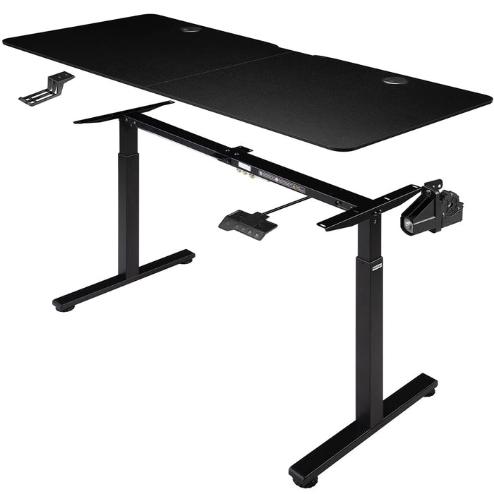 Scrivania Elettrica Regolabile Altezza 140x60x72-117 cm Nera