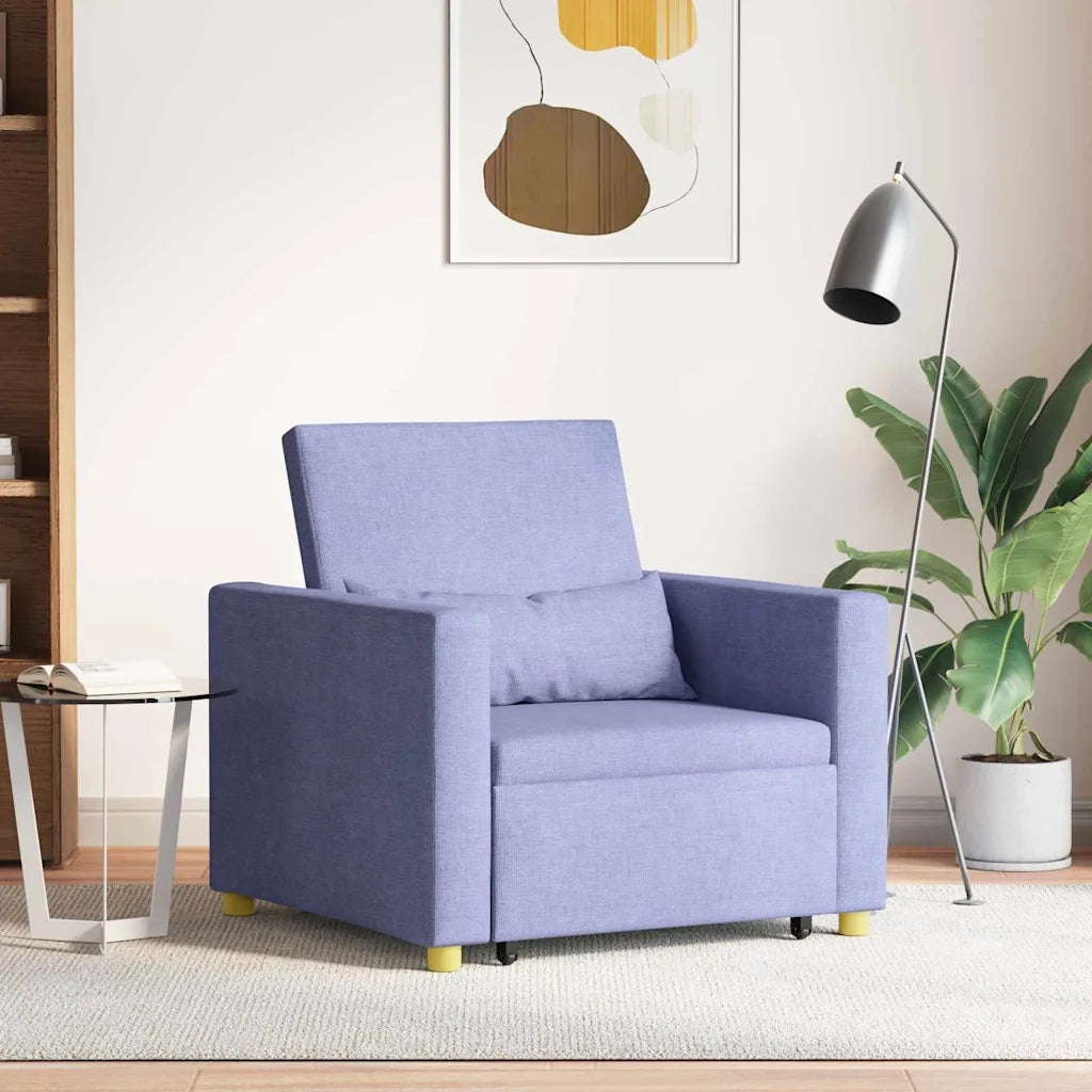 vidaXL Divano Letto Singolo Blu Jeans 90 x 165 x 87 cm Tessuto