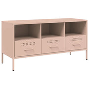 Mobile TV multimediale mensola TV credenza TV sala da pranzo soggiorno camera da letto rosa 100,5 x 39 x 50,5 cm acciaio rosa 02_0028281