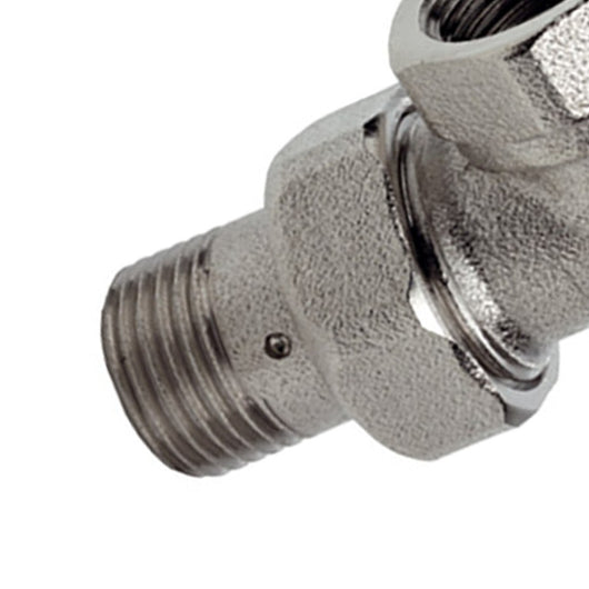 Bocchettone a 3 pezzi curvo cromato