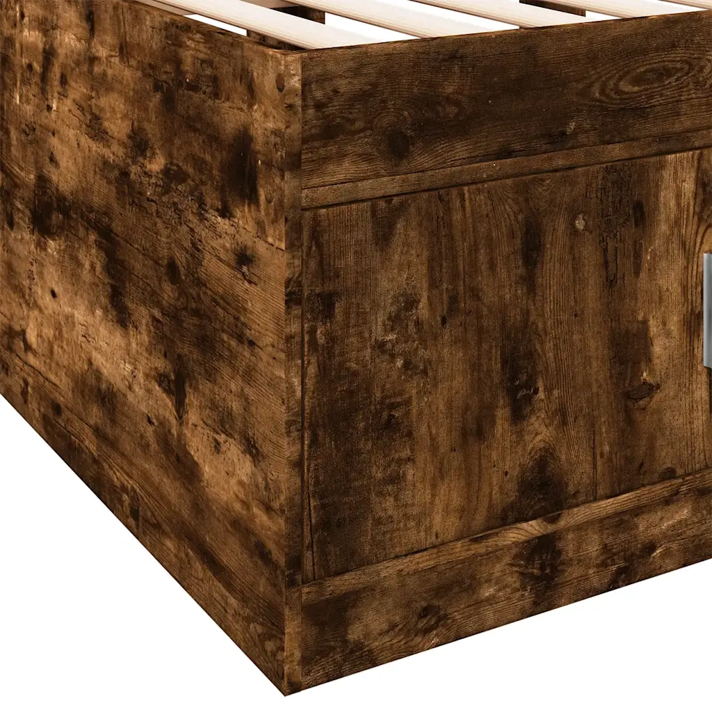 Divano Letto con Cassetti senza Materasso Rovere Fumo 90x190 cm 3280255