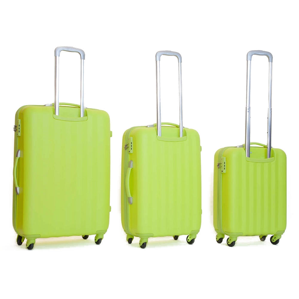 Set 3 Valigie Trolley Rigide in ABS 4 Ruote TSA Ravizzoni Icon Verde Mela