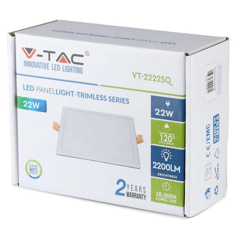 22W LED Slim Panel Light Square 6400K