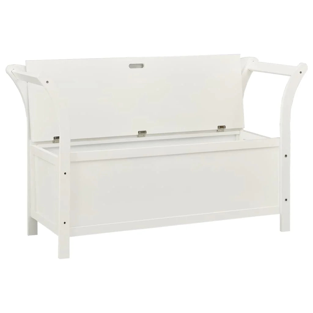 Panca bianca 107 x 45 x 75,5 cm legno massello di abete 02_0010870