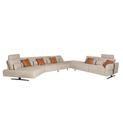 Divano chaise longue relax modulare sinistro in tessuto sabbia
