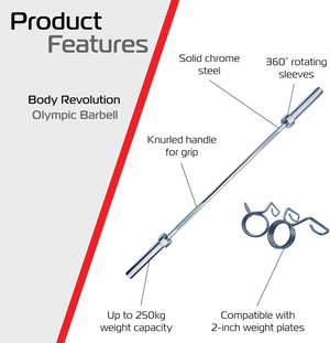 Bilanciere olimpico 152 cm per dischi da 2”