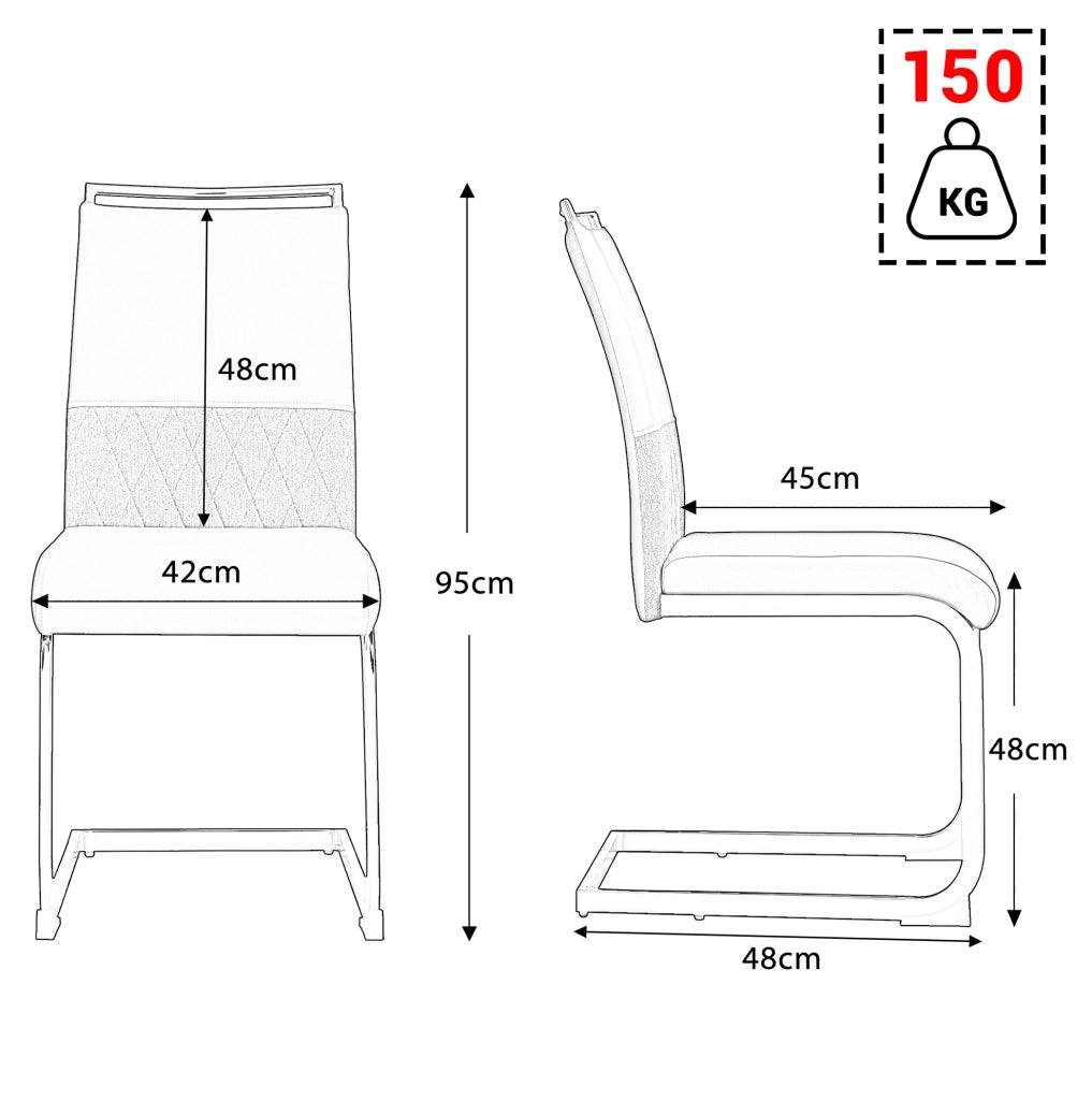 Sedia da pranzo ergonomica bianca con schienale imbottito