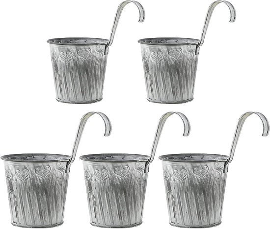 Vasi da fiore appesi - 5 pezzi per giardino e balcone foglie di fiori retro per decorazione all'aperto