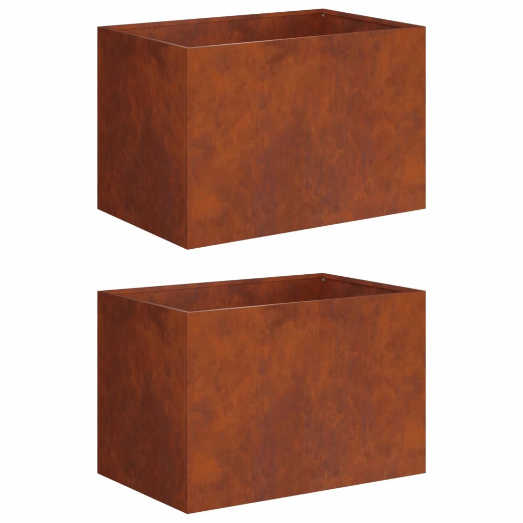 Vaso da giardino 2 pz Ruggine 50 x 40 x 40 cm Acciaio Corten 8005651