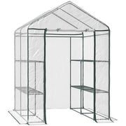 SERRA DA GIARDINO IN PVC TRASPARENTE SCAFFALI PER PIANTE 143 X 143 X 195 CM