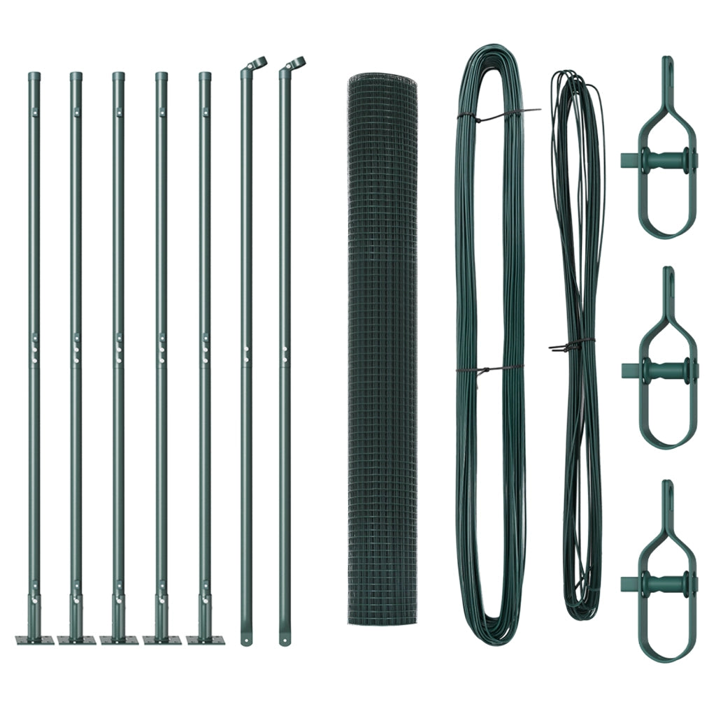 Set di Pali per Recinzione Set di 2 Verde Metallo 10 x 1 m