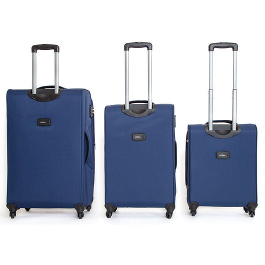 Set 3 Valigie Trolley Morbide in Poliestere 4 Ruote TSA Ravizzoni Matisse Blu