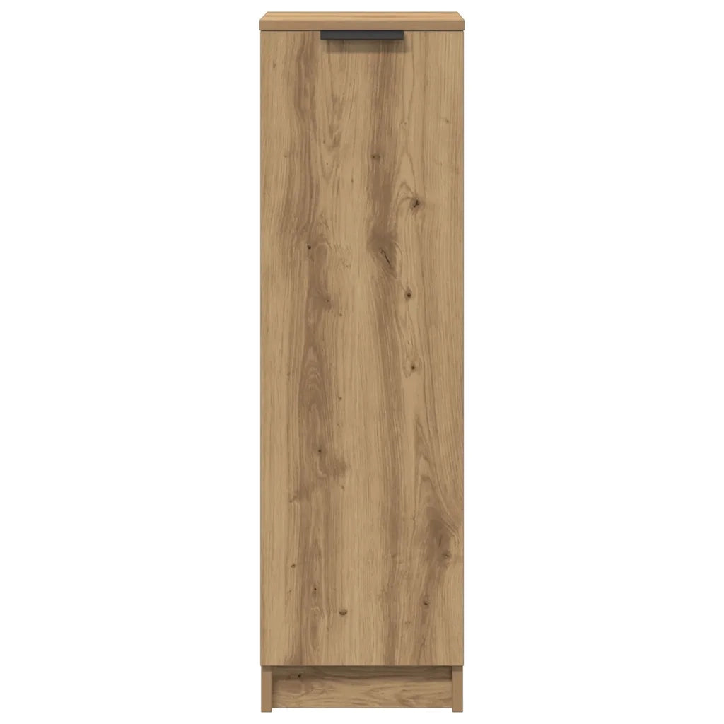 Elegante e pratico mobiletto porta scarpe con anta 29,5 x 35 x 100,5 cm realizzato in legno di rovere composito finitura artigianale 02_0050993