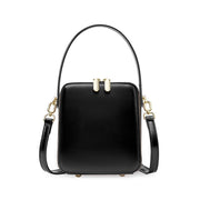 Borsa a tracolla da donna in vera pelle nera