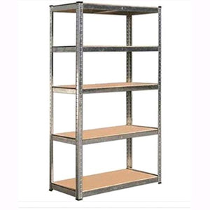 KIT Scaffale 5 ripiani Brixo in MDF L90xP40xH180 Struttura acciaio zincato  cm mod. Silver 150