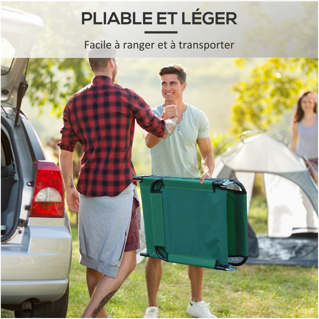 Sedia da spiaggia pieghevole reclinabile in tessuto Oxford ¨C zephmum ¨C 188x56x28 cm verde scuro