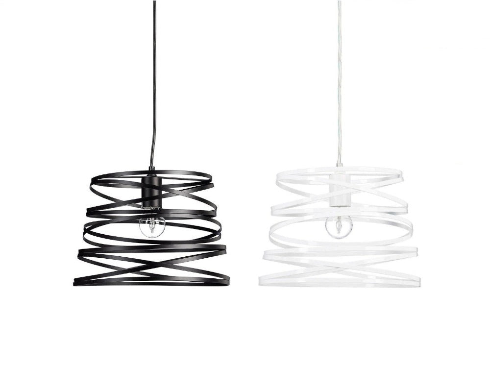 Lampadario a sospensione moderno in metallo traforato – nero o bianco – attacco E27 Colore: Nero