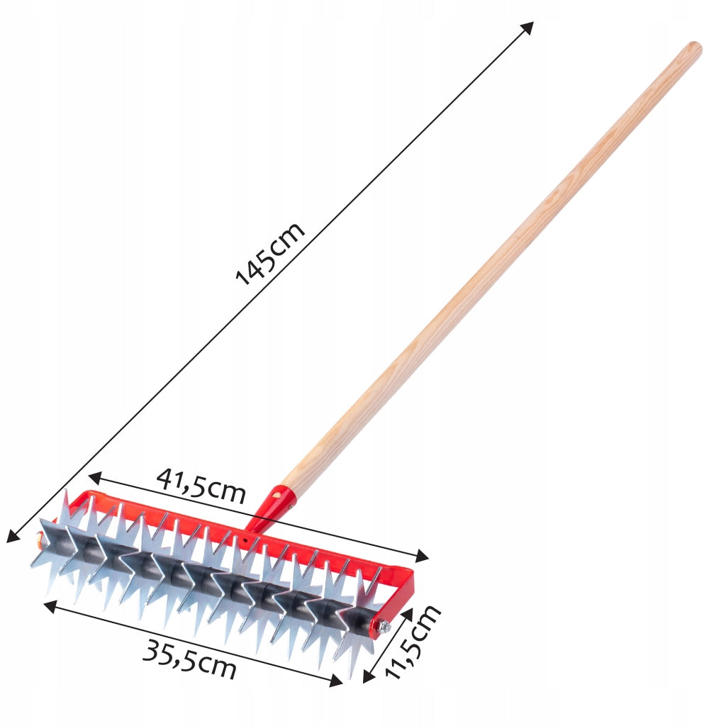 KADAX Coltivatore manuale per la lavorazione del terreno, arieggiatore da giardino, 145 cm, rotativo