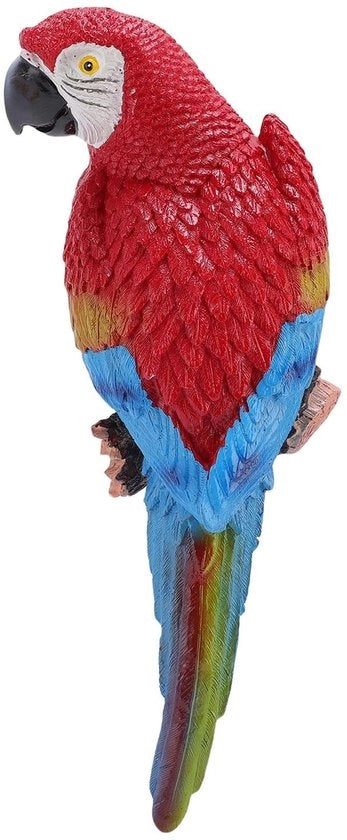 Decorazione per muro pappagallo realistico - scultura in gesso - decorazione per giardino - figura appeso - leggero - resistente agli urti