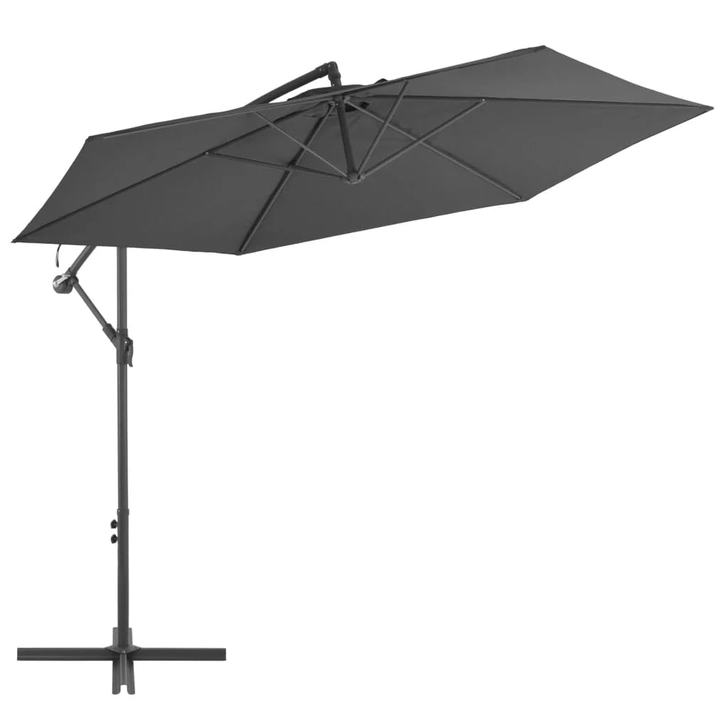 Ombrellone da giardino a sbalzo con palo in alluminio antracite da 300 cm 02_0008649