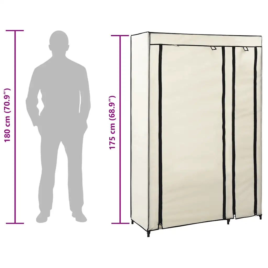 Armadi Pieghevoli 2 pz Crema 110x45x175 cm in Tessuto 282424