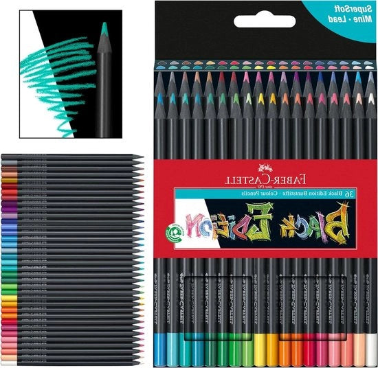 Pastelli a colori 36 pezzi in scatola multicolore edizione nera