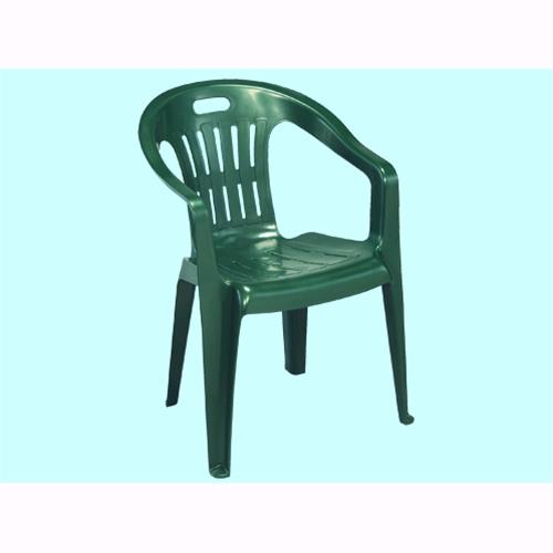 Sedia poltroncina in Resina mod. Piona da Giardino esterni Colore verde. Dimensioni 56x55xH78 cm.
