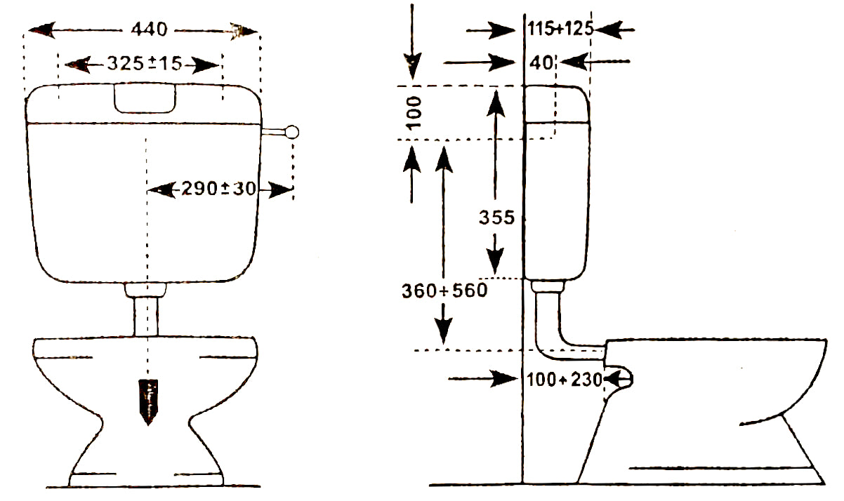 CASSETTA WC A ZAINO 6-7L COMPLETA