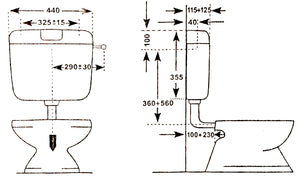 CASSETTA WC A ZAINO 6-7L COMPLETA