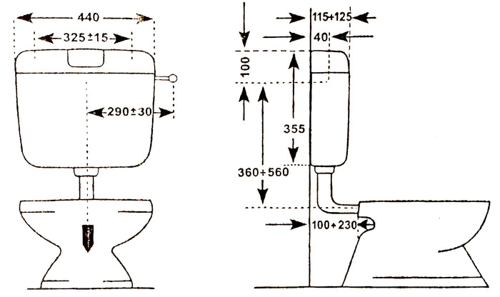 CASSETTA WC A ZAINO 6-7L COMPLETA