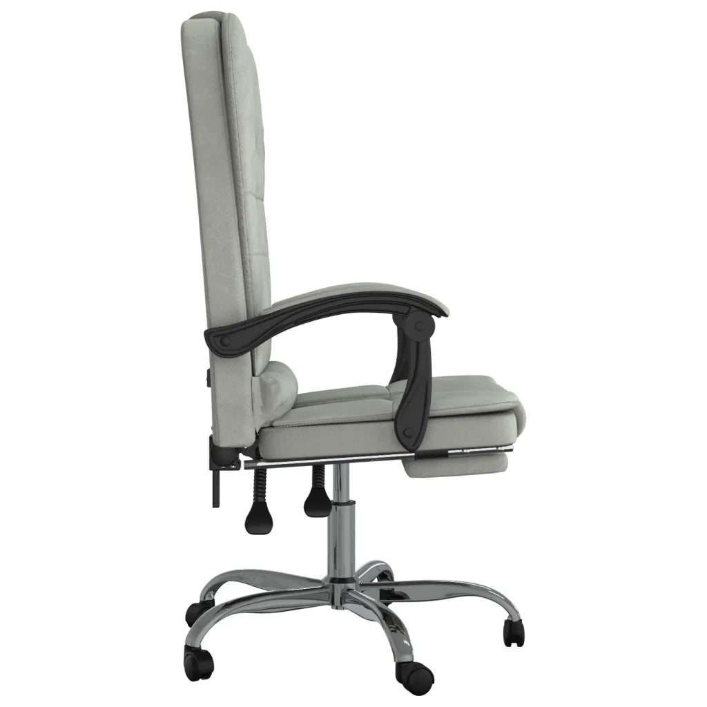 Sedia da Ufficio Massaggio Reclinabile Grigio chiaro in Velluto 349664