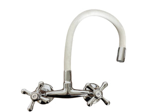 Rubinetto a parete con canna flessibile 