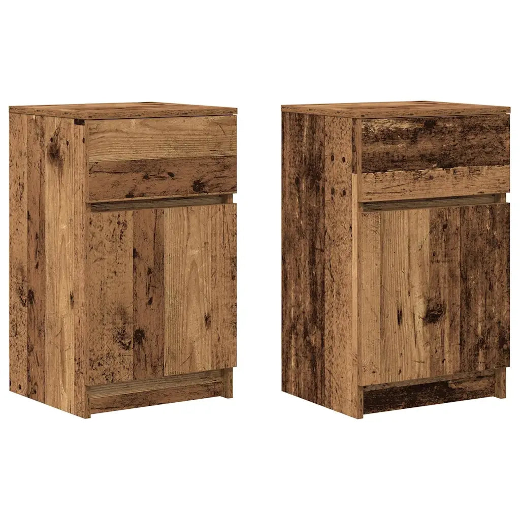 vidaXL Comodini 2 pz Legno Antico 39x35x65 cm in Legno Multistrato