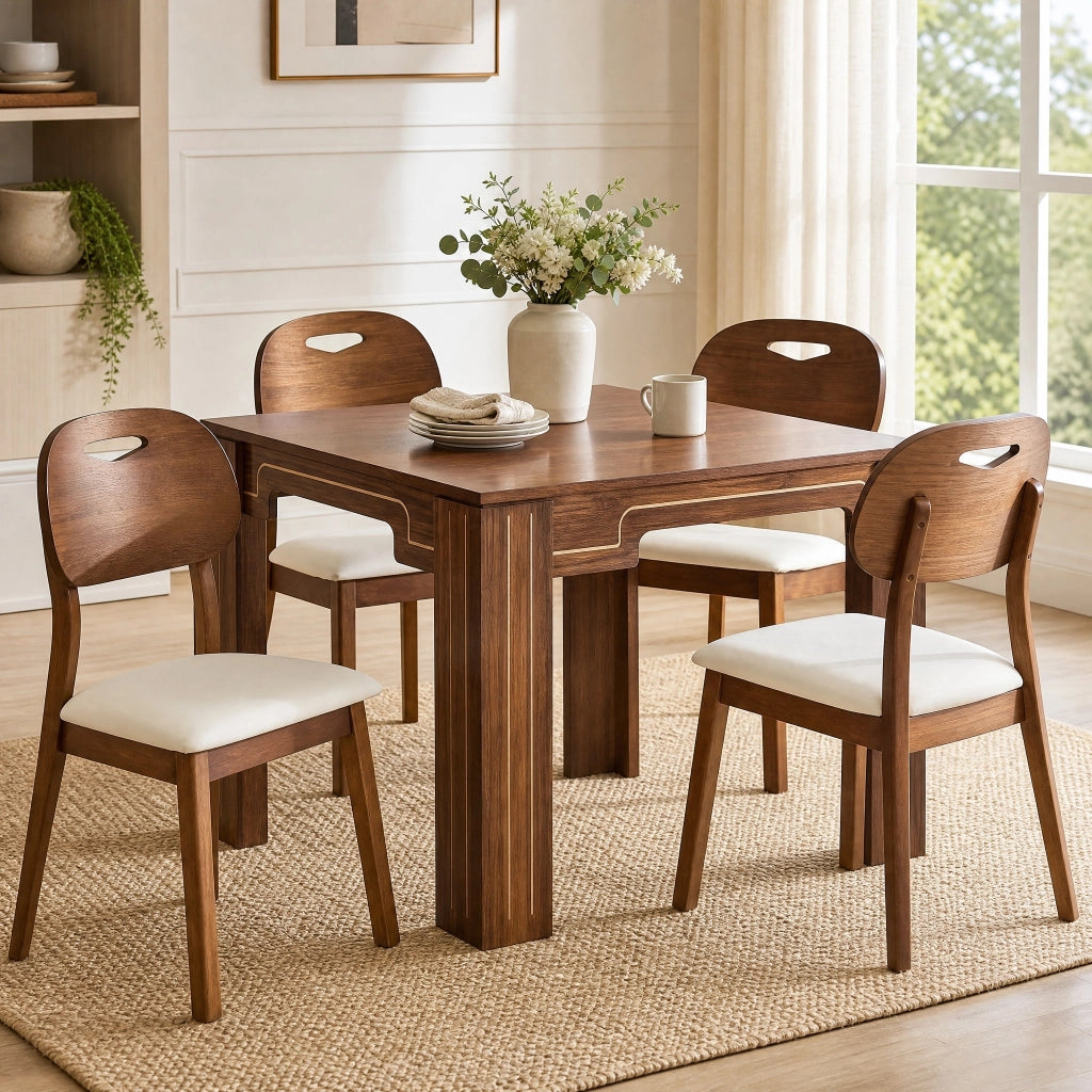 Set di 2 sedie da pranzo 95.5x35.5x54 cm con schienale ovale; seduta imbottita in legno e PU bianco