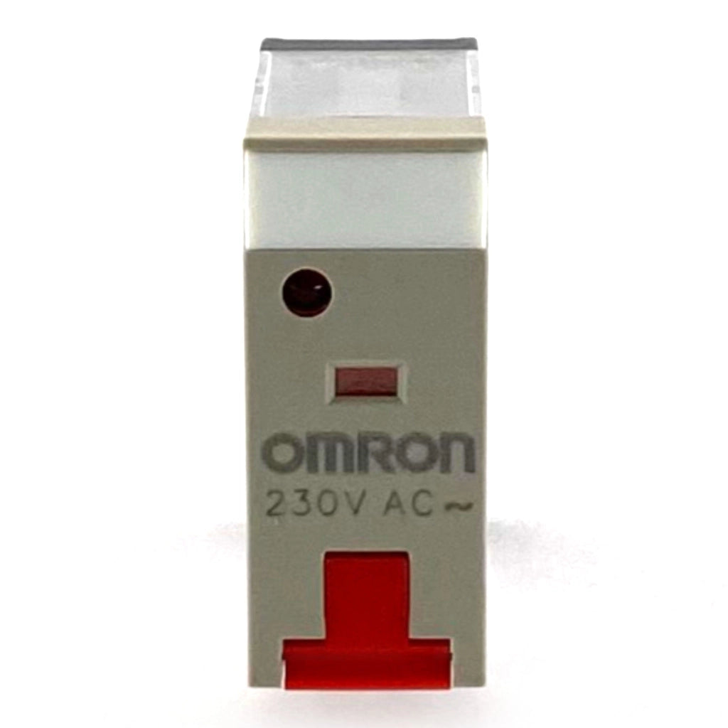 Relè 1 via 230 VAC led+pulsante test Omron