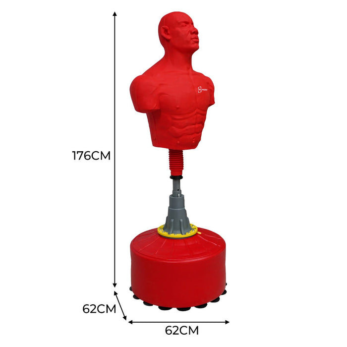 Manichino da boxe autoportante Grande Rosso 175cm Arti marziali Boxe Allenamento