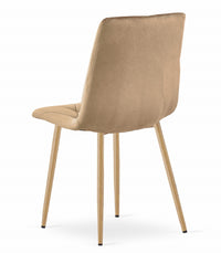 Sedia VALORA TYRA - Moderna in velluto marrone con gambe color legno