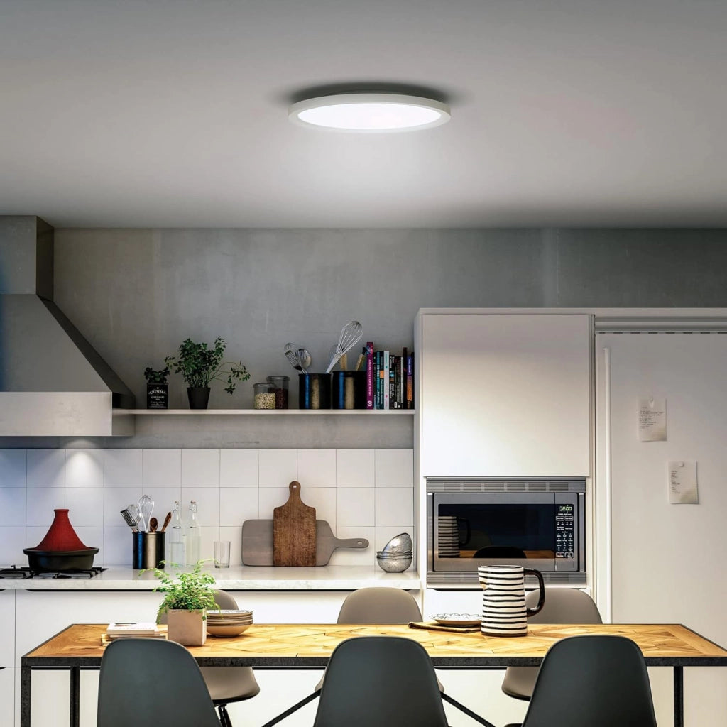 Philips Hue Aurelle White Ambiance Smart Lighting, Pannello Rotondo 24.5W, 39.5cm, Bianco, Compatibile Bluetooth, Controllo Vocale con Alexa, Google Assistant e Apple Homekit, vecchia generazione