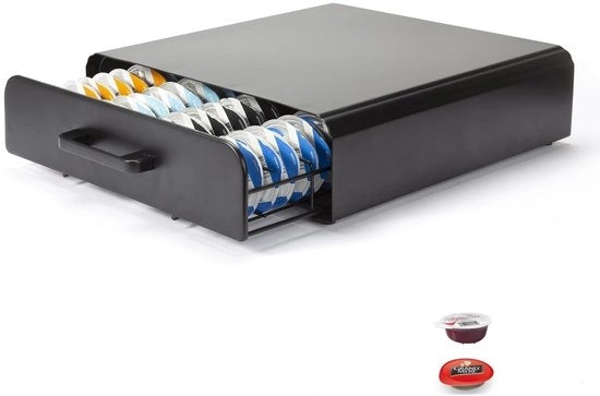 Capsulehouder con caricabatterie - Contenitore per capsule da caffè - Capacità 64 capsule - Nero - Organizzato - Lade soffice e scorrevole - Capsule da caffè contenitore