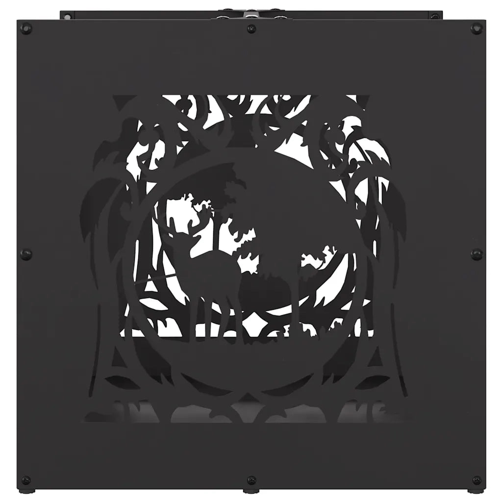 Rastrelliera per Legna da Ardere Nera 40x40x40 cm 864249