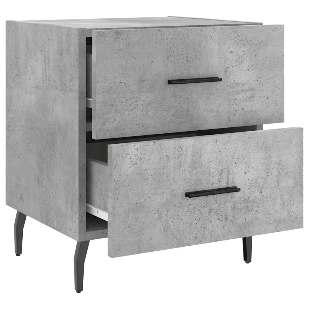 Comodini 2 pz-Set di 2 Tavolino da notte Grigio Cemento 40x35x47,5 cm in Legno Multistrato 763860
